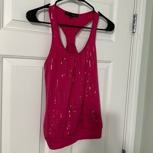 Pink sequins tank top